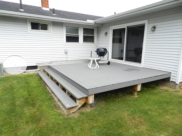 2865 Carrie Ln, Saint Joseph, MI 49085 - wooden deck with a lawn and area for grilling