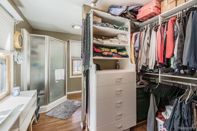 12109 Shaffer Rd, Davisburg, MI 48350 - spacious closet with wood finished floors