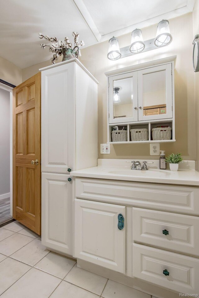 12109 Shaffer Rd, Davisburg, MI 48350 - bathroom with tile patterned floors and vanity