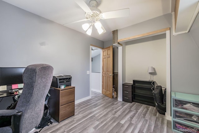 12109 Shaffer Rd, Davisburg, MI 48350 - office space featuring light wood-style floors and ceiling fan