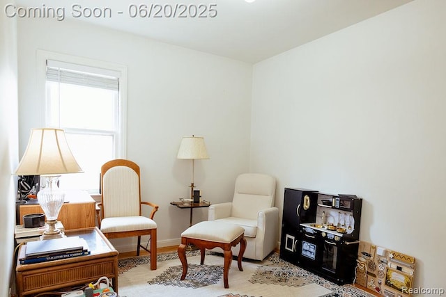 632 S Edison Ave, Royal Oak, MI 48067 - sitting room featuring baseboards and light wood finished floors