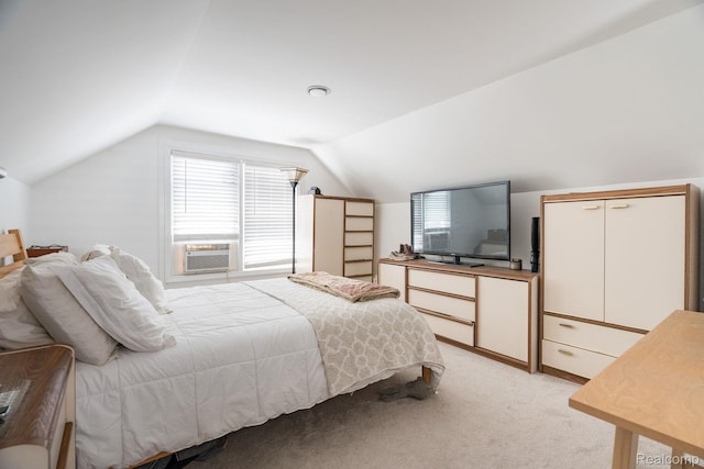 632 S Edison Ave, Royal Oak, MI 48067 - bedroom featuring vaulted ceiling, multiple windows, cooling unit, and light colored carpet