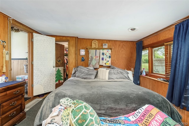 5045 Baldwin Rd, Swartz Creek, MI 48473 - bedroom with wooden walls