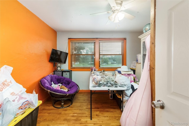 5045 Baldwin Rd, Swartz Creek, MI 48473 - sitting room featuring wood finished floors and ceiling fan
