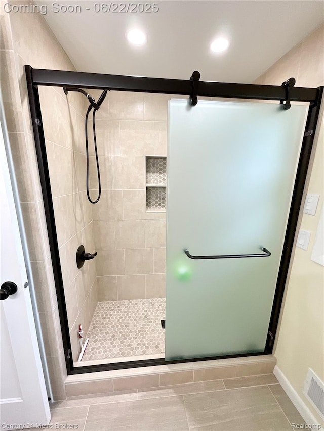 7094 Reid Rd, Swartz Creek, MI 48473 - full bathroom with a stall shower and recessed lighting