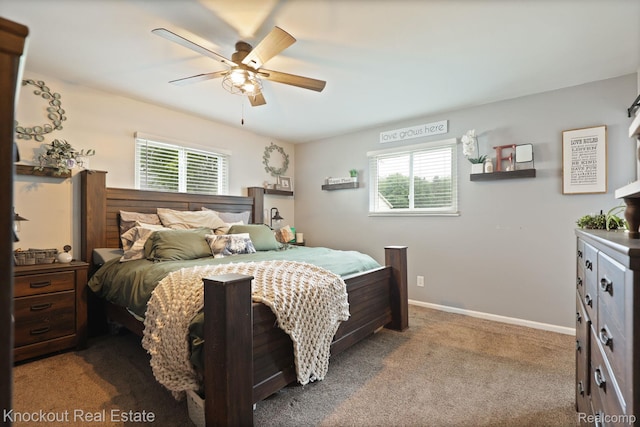 605 Shawnesee, Flushing, MI 48433 - carpeted bedroom with multiple windows and a ceiling fan