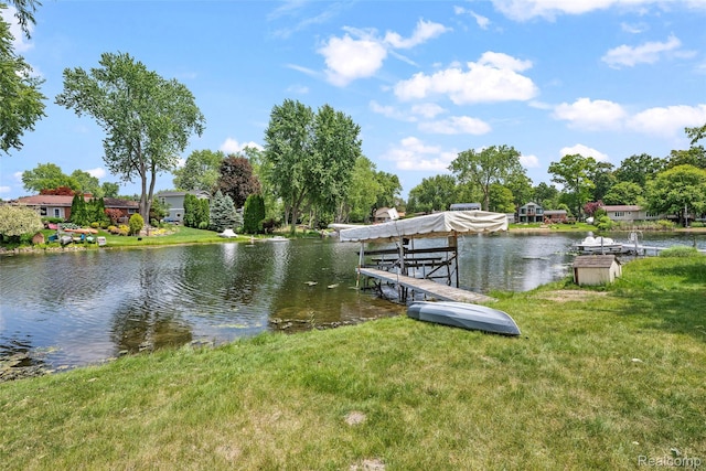 969 Bogie Lake Rd, White Lake, MI 48383 - dock featuring a water view and a yard