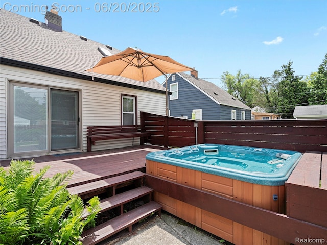 3299 Goodrich St, Ferndale, MI 48220 - wooden deck featuring a hot tub