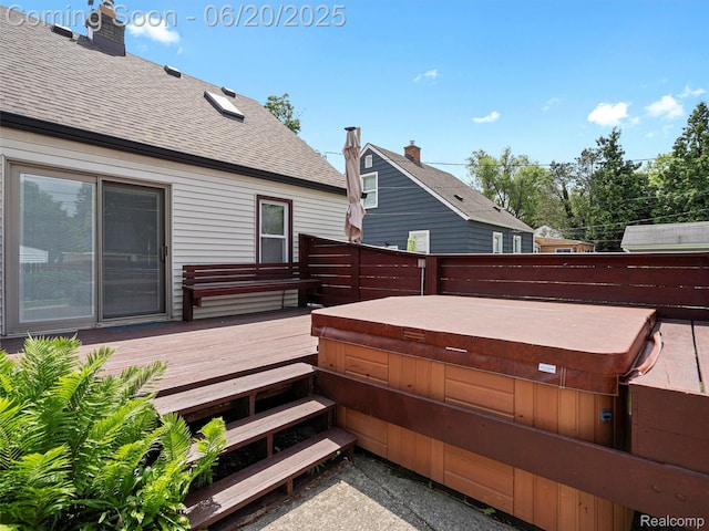 3299 Goodrich St, Ferndale, MI 48220 - wooden terrace featuring a hot tub