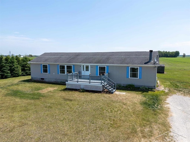 3227 S 11 Mile Rd, Auburn, MI 48611 - manufactured / mobile home with a deck and a front lawn