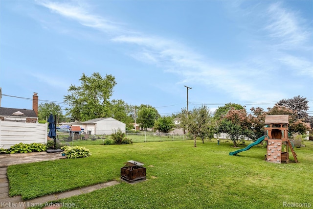 9286 Dudley St, Taylor, MI 48180 - view of yard with a playground
