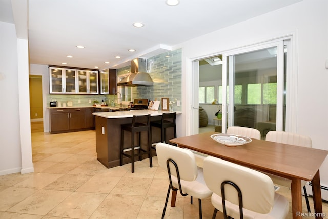 5100 Kings Gate Way, Bloomfield Hills, MI 48302 - dining space featuring recessed lighting and a baseboard heating unit