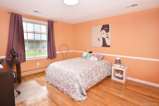 5100 Kings Gate Way, Bloomfield Hills, MI 48302 - bedroom with a baseboard heating unit and wood finished floors