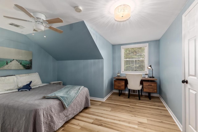 4662 60th St SW, Wyoming, MI 49418 - bedroom with wood finished floors, lofted ceiling, and a ceiling fan