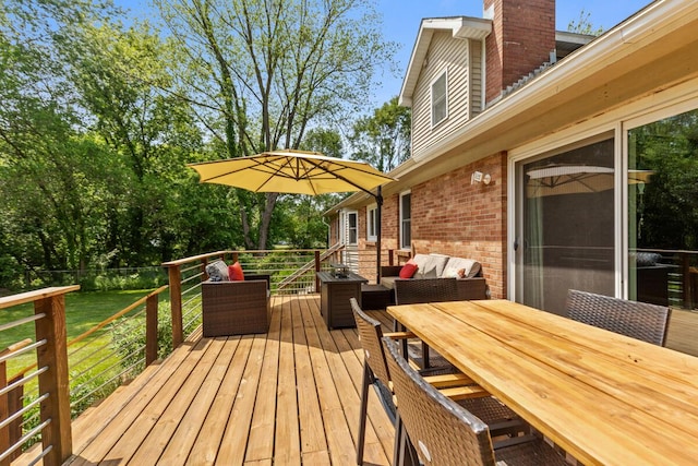 4662 60th St SW, Wyoming, MI 49418 - wooden deck featuring a yard, an outdoor living space, and outdoor dining area