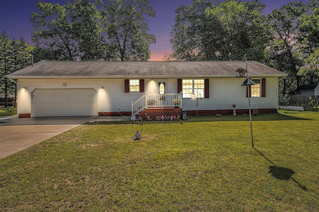 50 S Bock Rd, Muskegon, MI 49442 - ranch-style home with an attached garage, driveway, and a lawn
