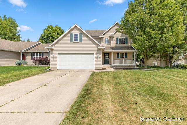 626 Lasalle Ave NW, Grand Rapids, MI 49534 - traditional home with concrete driveway, a garage, a porch, and a front lawn