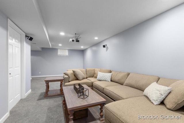 626 Lasalle Ave NW, Grand Rapids, MI 49534 - carpeted living area with recessed lighting and baseboards