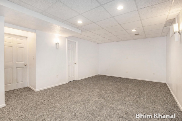 2492 Sunny Creek St SE, Kentwood, MI 49508 - finished basement featuring carpet, recessed lighting, and a paneled ceiling
