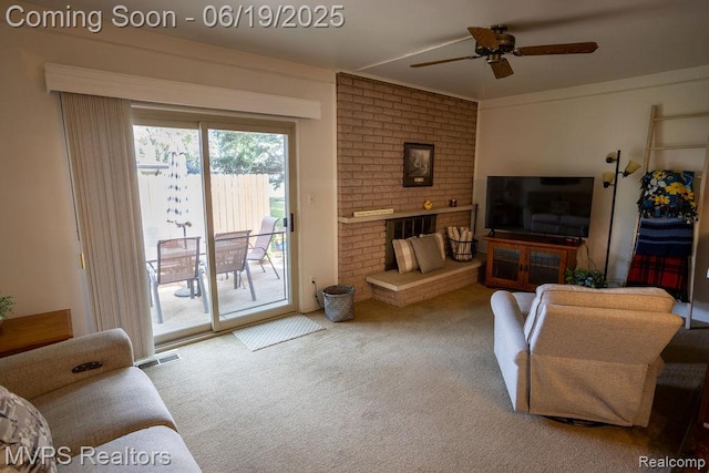 36816 Pepper Ct, Sterling Heights, MI 48312 - carpeted living area featuring ceiling fan
