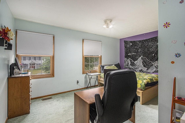 1142 N Peach Ct, Plainwell, MI 49080 - bedroom featuring carpet flooring and an office area