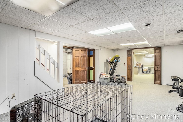 3343 Gateshead St NE, Rockford, MI 49341 - exercise area with carpet floors and a paneled ceiling