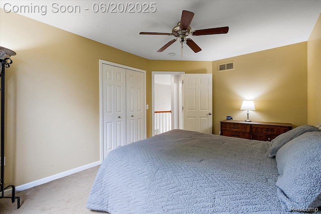 18852 Newbridge Dr, Macomb, MI 48044 - carpeted bedroom featuring a ceiling fan and a closet