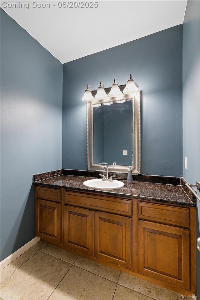 18852 Newbridge Dr, Macomb, MI 48044 - bathroom featuring vanity and baseboards