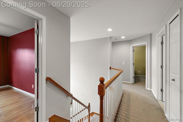 18852 Newbridge Dr, Macomb, MI 48044 - hallway with an upstairs landing and recessed lighting