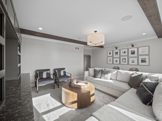 24654 Floret, Macomb, MI 48042 - living room with recessed lighting and ornamental molding