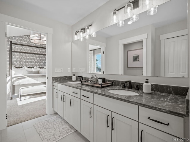 24654 Floret, Macomb, MI 48042 - bathroom featuring double vanity and tile patterned floors