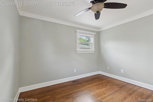 32203 Anita Dr, Westland, MI 48185 - spare room with ceiling fan, wood finished floors, and crown molding