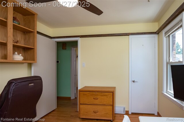 21626 Oconnor St, Saint Clair Shores, MI 48080 - office space featuring a ceiling fan and light wood-type flooring