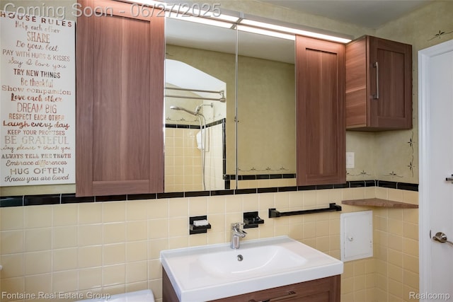 21626 Oconnor St, Saint Clair Shores, MI 48080 - bathroom featuring vanity and tile walls