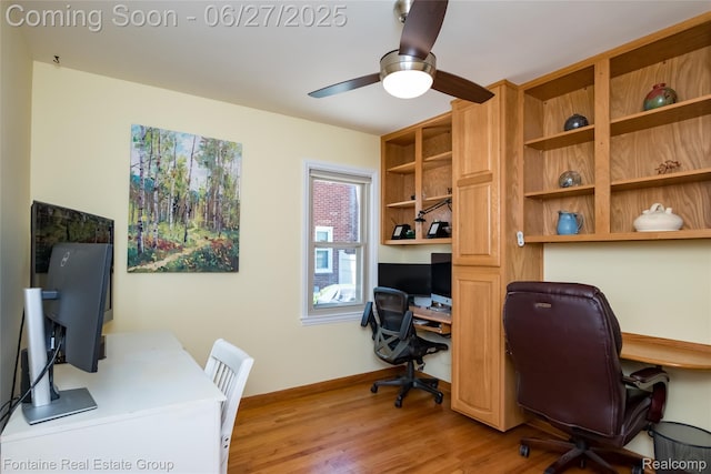 21626 Oconnor St, Saint Clair Shores, MI 48080 - office area featuring a ceiling fan and light wood finished floors