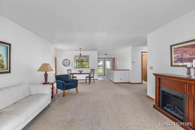 766 Clarewood Ct, Holland, MI 49423 - living room with light colored carpet and a fireplace
