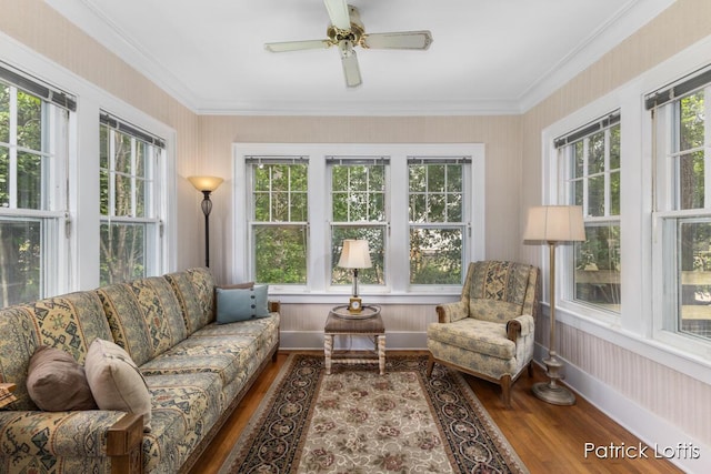 140 Lakeside Dr NE, Grand Rapids, MI 49503 - sunroom with wood finished floors, healthy amount of natural light, and ornamental molding