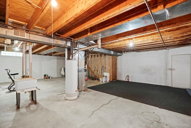 29680 Olympia Ct, Farmington Hills, MI 48336 - unfinished basement with gas water heater
