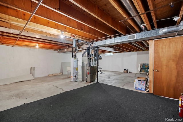 29680 Olympia Ct, Farmington Hills, MI 48336 - unfinished basement with gas water heater and heating unit