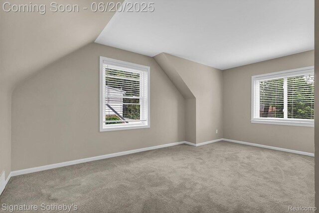 1717 Penistone St, Lake Orion, MI 48009 - bonus room featuring healthy amount of natural light, carpet flooring, and vaulted ceiling