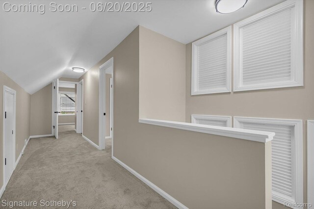 1717 Penistone St, Lake Orion, MI 48009 - hall featuring carpet flooring and lofted ceiling