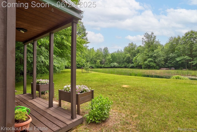 6275 Caine Rd, Vassar, MI 48768 - view of grassy yard with a water view