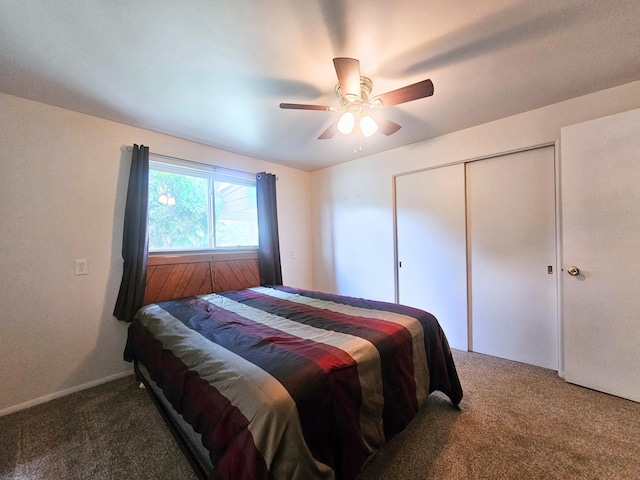 5365 Flushing Rd, Flushing, MI 48433 - bedroom featuring carpet floors, a ceiling fan, and a closet