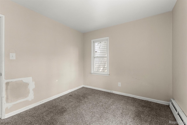 4933 Ziegler St, Dearborn Heights, MI 48125 - carpeted empty room featuring a baseboard radiator and baseboards