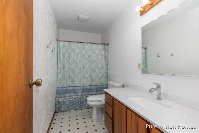 8651 22 Mile Rd NE, Sand Lake, MI 49343 - bathroom with tile patterned floors, vanity, and a shower with shower curtain
