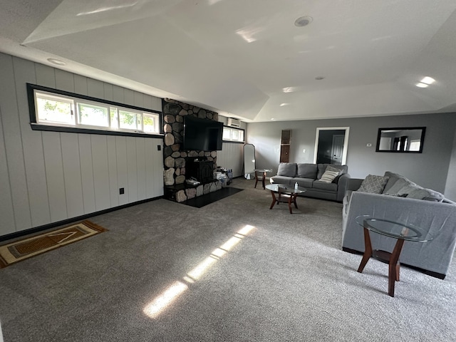 29635 Julius Blvd, Westland, MI 48186 - living room featuring carpet and lofted ceiling