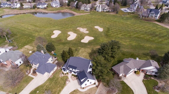7639 Dunross Dr, Portage, MI 49024 - aerial view of property's location featuring nearby suburban area, a nearby body of water, and a local golf course