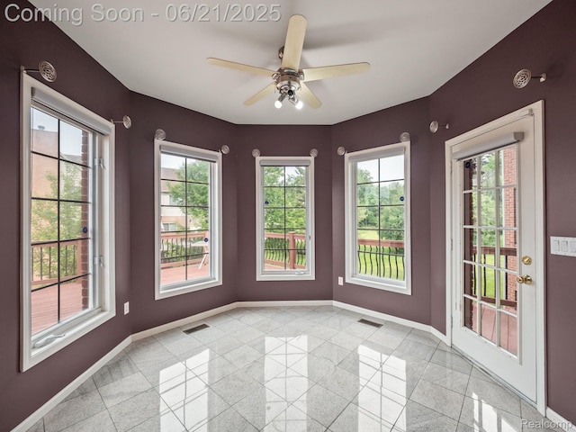 1539 Bartley Ln, Bloomfield Hills, MI 48304 - unfurnished room with granite floors and a ceiling fan