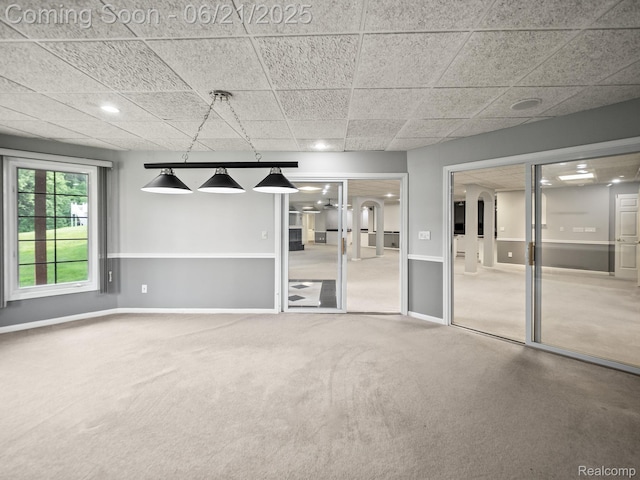 1539 Bartley Ln, Bloomfield Hills, MI 48304 - spare room with carpet floors and a paneled ceiling