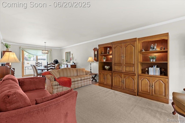 43603 Arlington Rd, Canton, MI 48187 - living area with ornamental molding and a chandelier